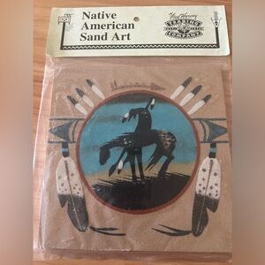 Native American Sand Art. Fred Harvey Trading Company.